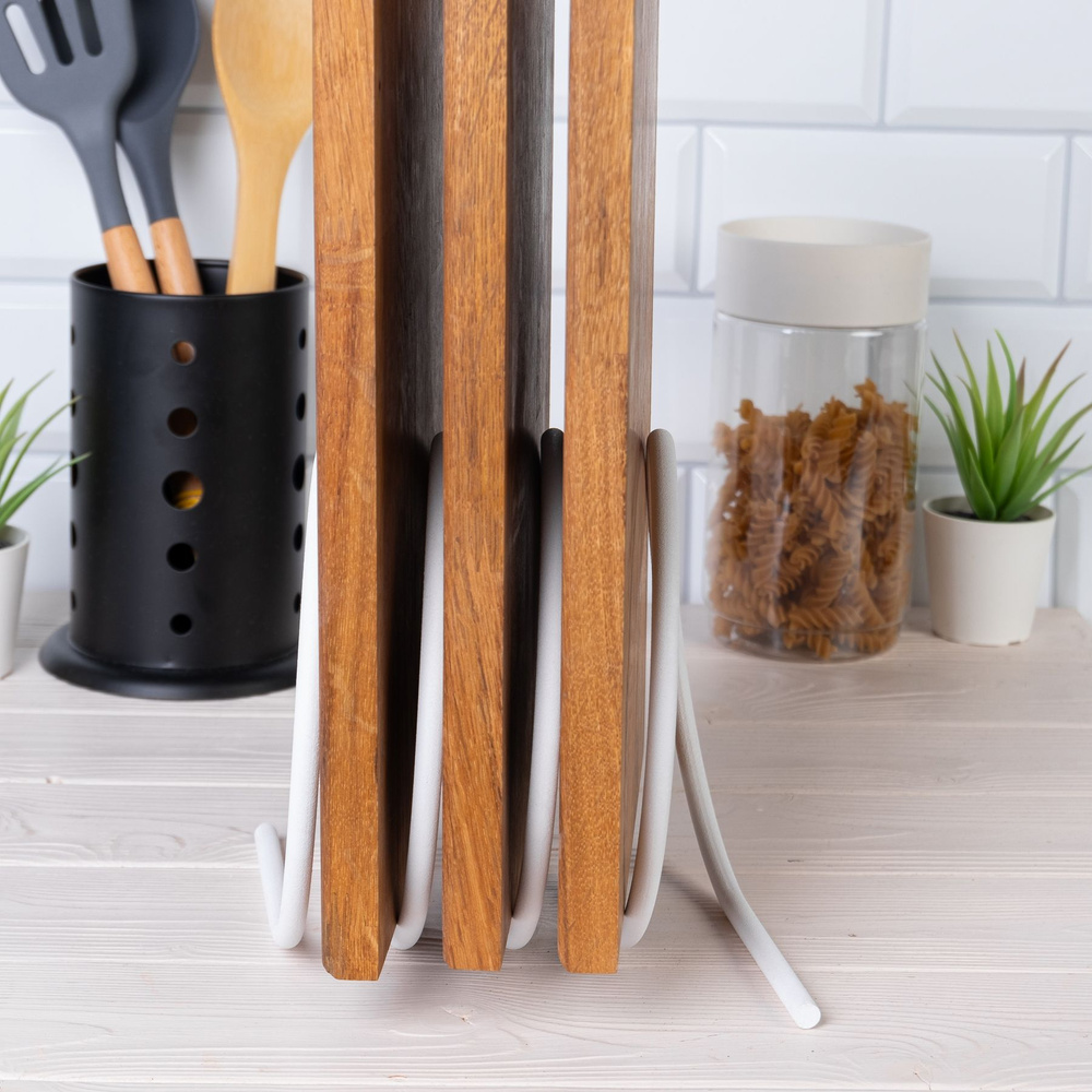 ilwi подставка для досок разделочных настольная, металлический белый держатель для хранения кухонных #1