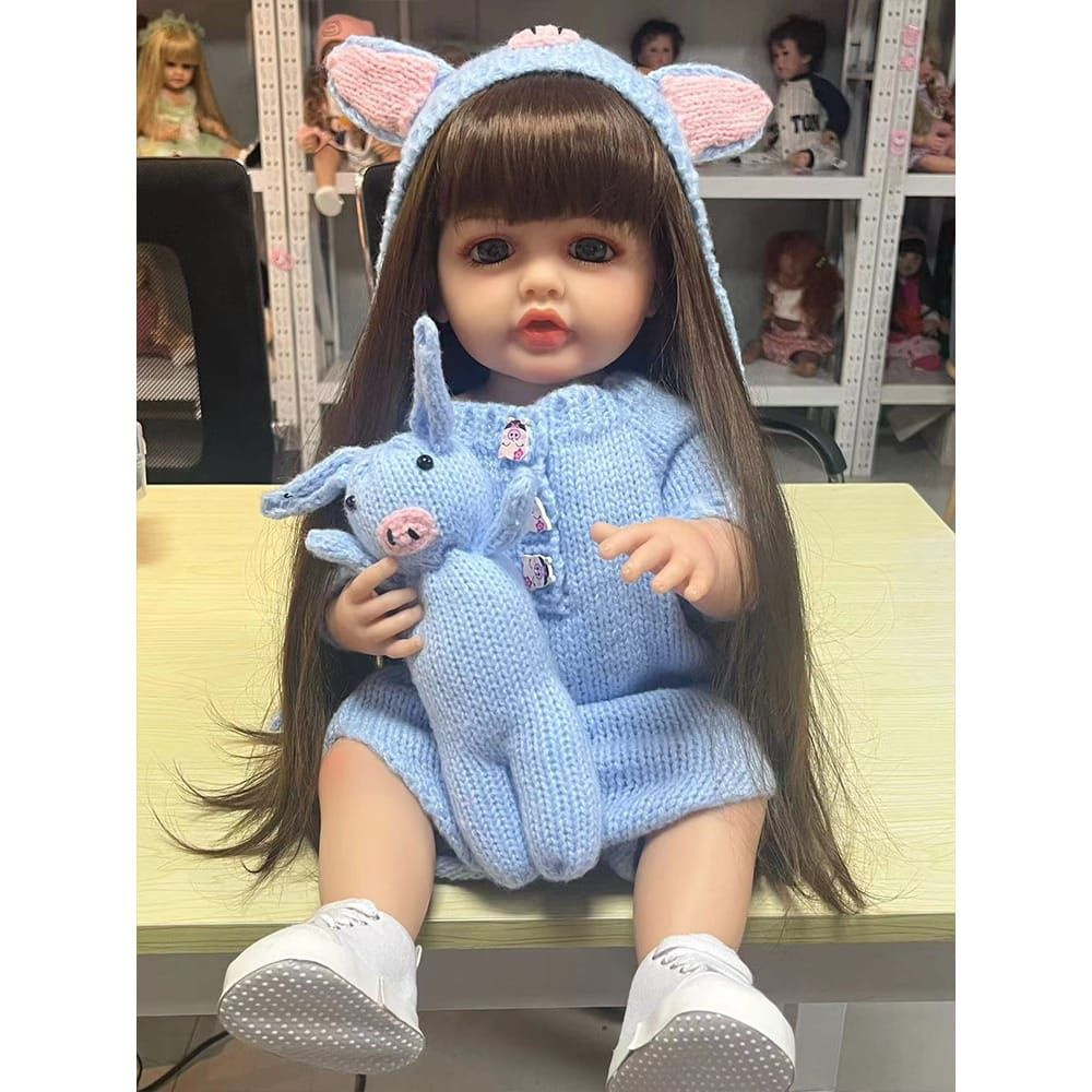 Кукла реборн NPK виниловая 55 см. с игрушкой. Кукла младенец Reborn, можно купать  #1