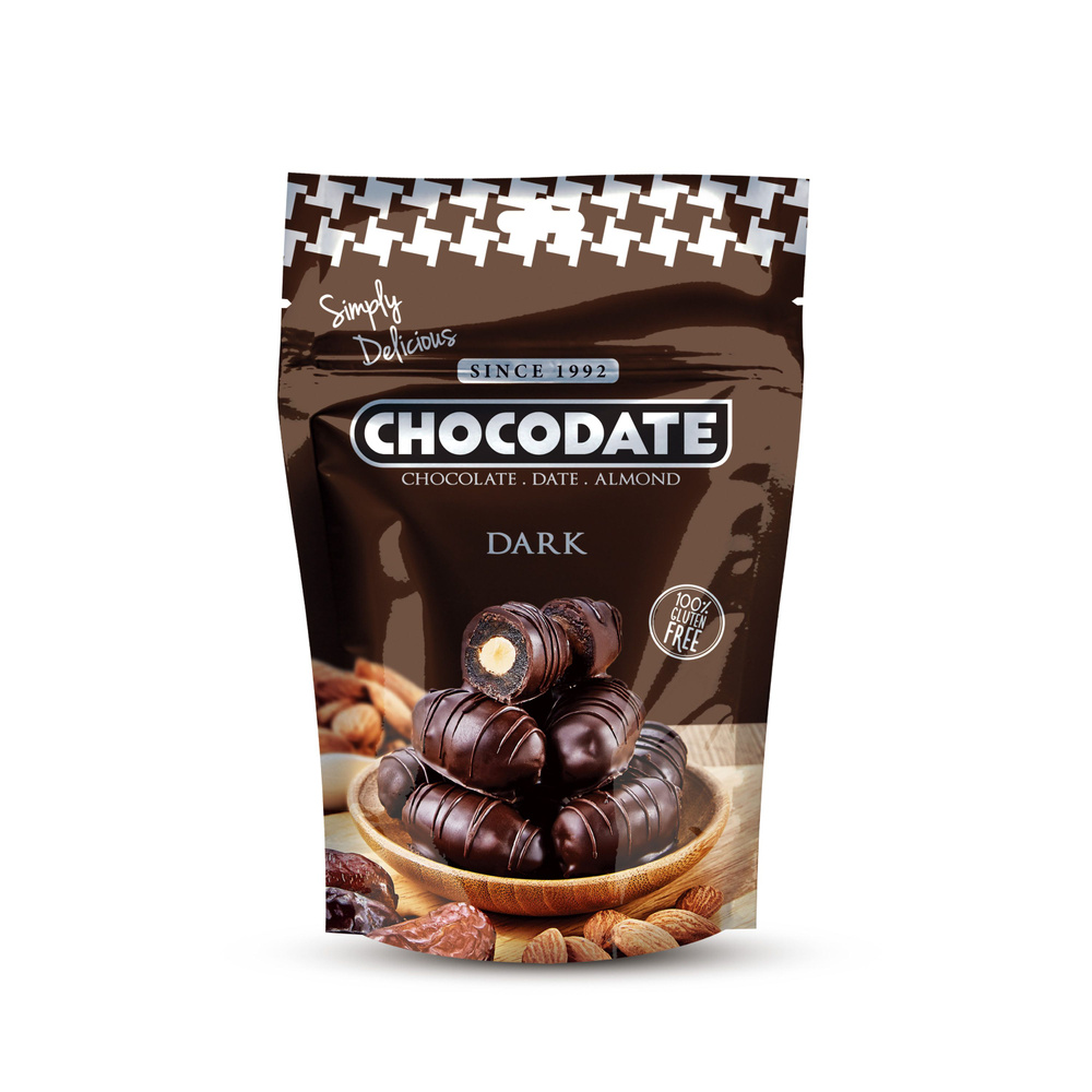Финики с миндалем в темном шоколаде без глютена Chocodate 100 грамм  #1