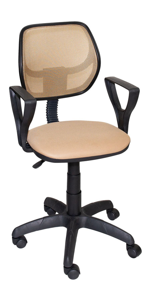 Кресло компьютерное ФОРТУМ бежевая сетка пиастра, стул офисный сетчатый  #1