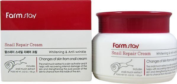 FarmStay Крем для лица восстанавливающий с муцином улитки, Snail Repair Cream, 100 г.  #1