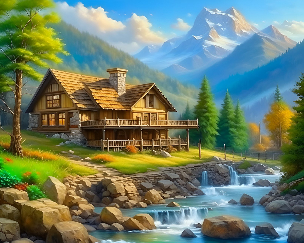 Картина по номерам 40*50 см "Альпийский домик" #1