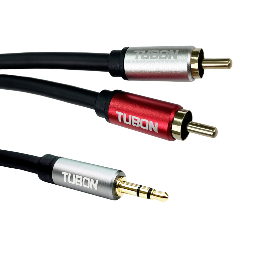 Кабель TUBON Аудио 3.5 мм mini jack (M) - 2 x RCA (M) OD6.0 ПВХ MJ2R001 3м #1