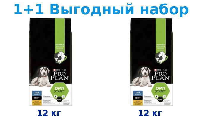 Сухой корм Щенки, PRO PLAN OPTI START курица, рис 12 кг + Щенки, PRO PLAN OPTI START курица, рис 12 кг #1