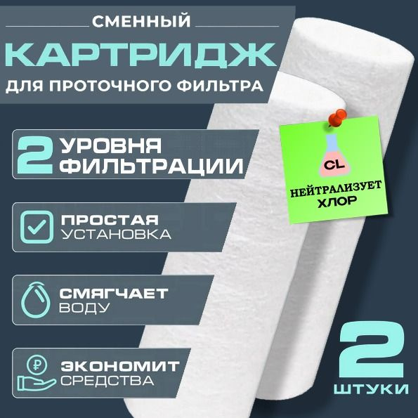 Сменный картридж Biruite S-cleaner 2шт. от жесткой воды, хлора и ржавчины  #1