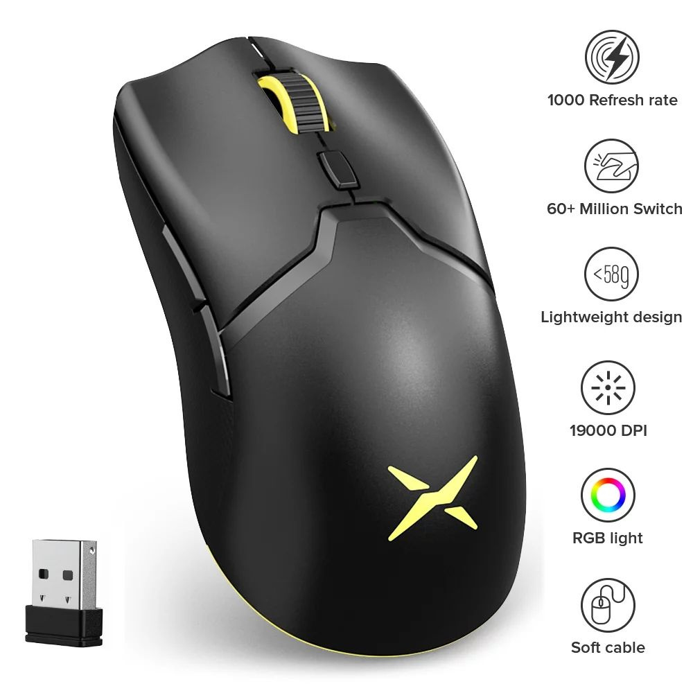 DELUX Игровая мышь беспроводная Игровая мышь Беспроводная Delux M800 PRO PAW3370, черный  #1