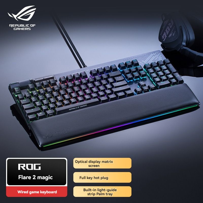 ASUS Игровая клавиатура проводная ASUS ROG Strix Flare II Animate RGB red swith, Английская раскладка, #1