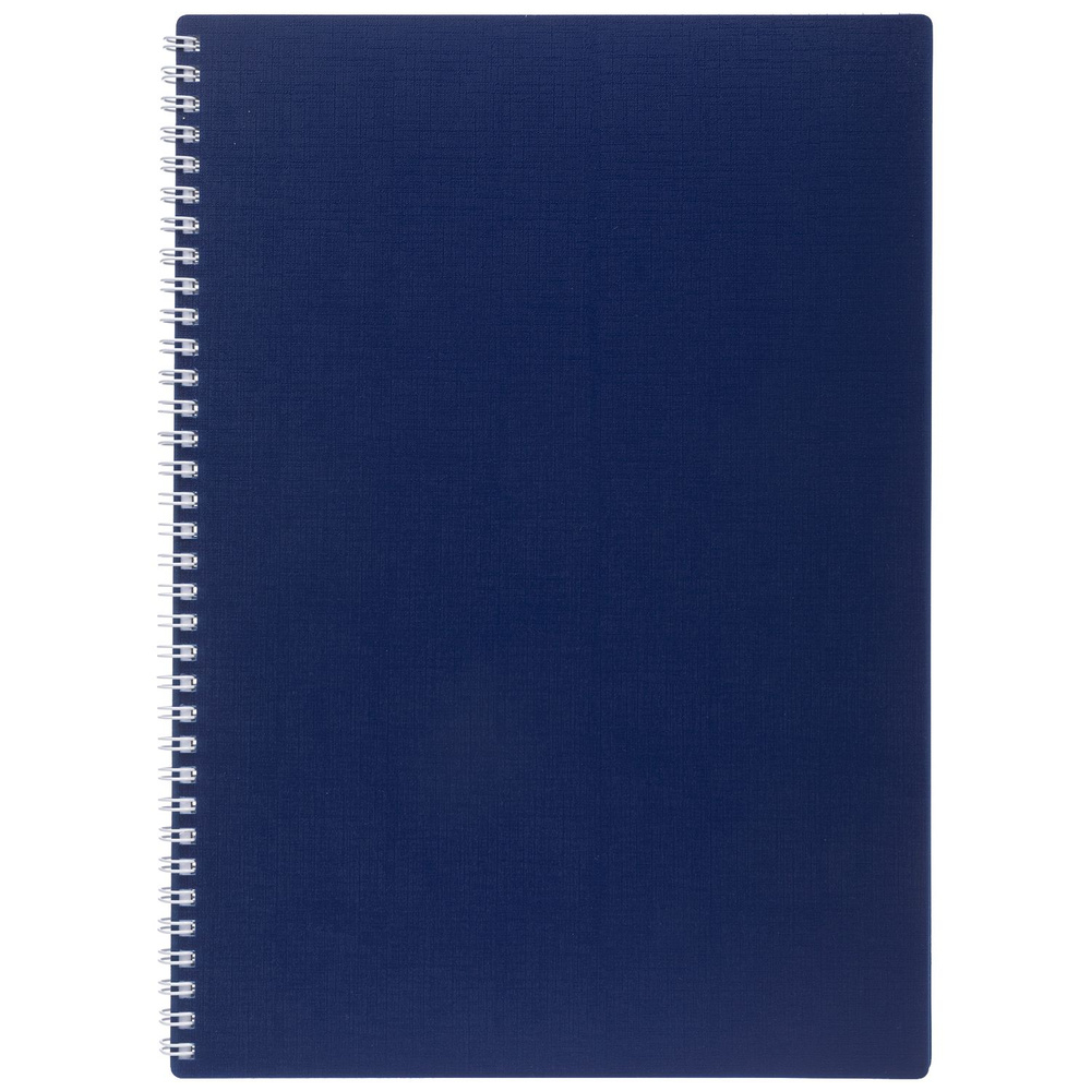 Тетрадь 80л формат А4 клетка, перфорация, пластиковая обложка на гребне CANVAS Синяя  #1