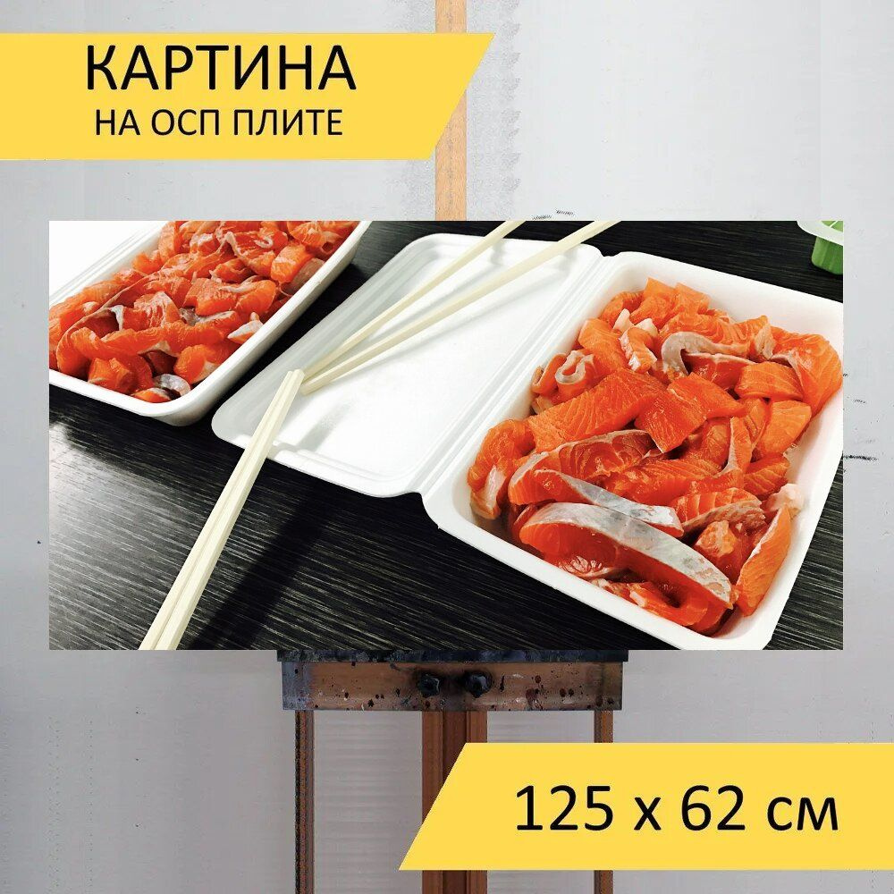 LotsPrints Картина "Рыбы, очень вкусно, друзья 03", 125  х 62 см #1