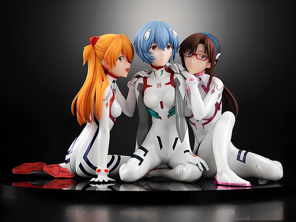 Набор фигурок Евангелион Рей Аянами, Аска Лэнгли, Мари Илластриэс / Evangelion (9см, пакет)  #1