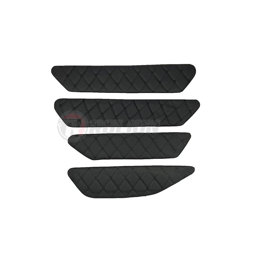 Вставки в дверные карты Лада Гранта Lada Granta основа МДФ, кожзам черный ромб, черная строчка  #1