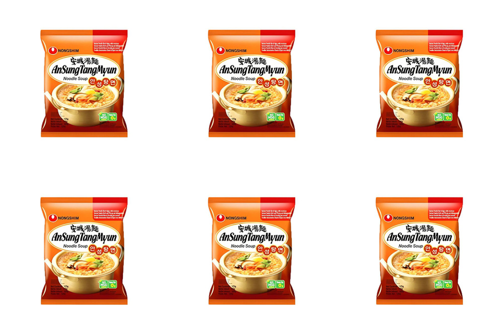 Nongshim Лапша быстрого приготовления сушеная Ансонтангмён, 125 гр, 6 шт  #1