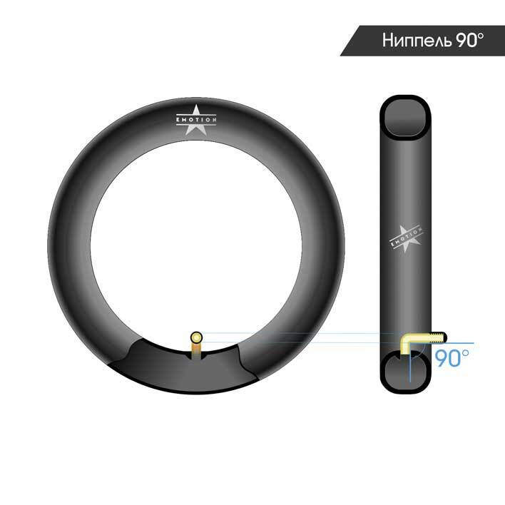 Расположение ниппеля камеры для электросамоката 10х2.50 HOTA ниппель 90 градусов