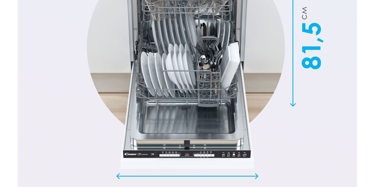 Посудомоечная машина встраиваемая Candy Brava CDIH 2L1047-08, 45 см, с защитой от протечек AquaStop