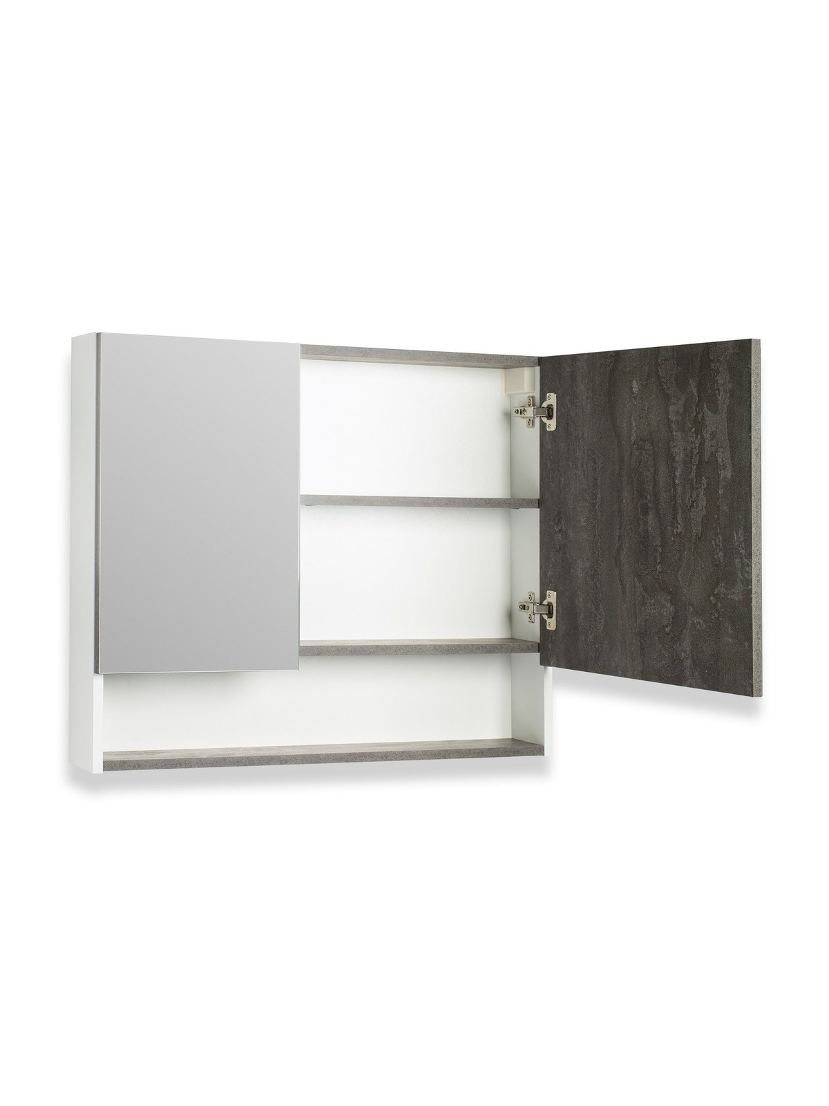 Зеркальный шкаф для ванной Runo Бари 80 /железный камень