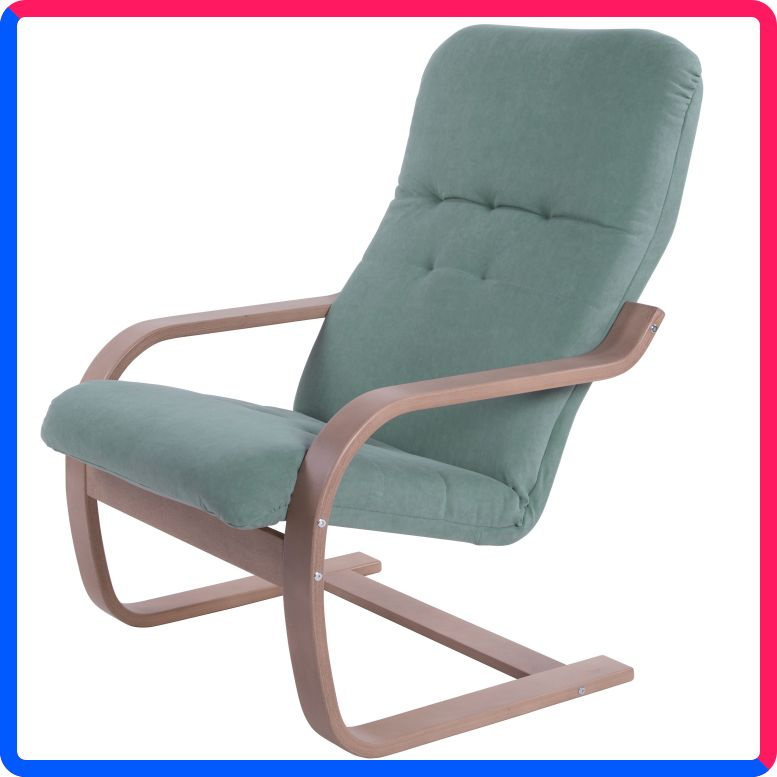 Купить по выгодной цене Кресло для отдыха Мебелик Сайма ткань минт, каркас шимо с доставкой