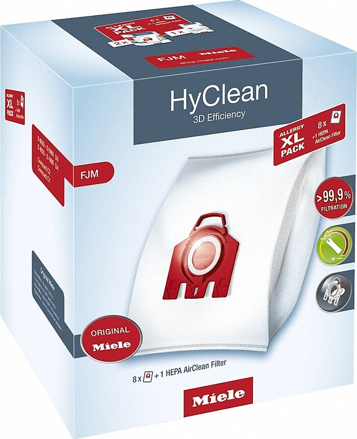 Мешки, пылесборники синтетические Miele Allergy XL Pack 2 HyClean FJM + фильтр HA50 для пылесосов S4, #1