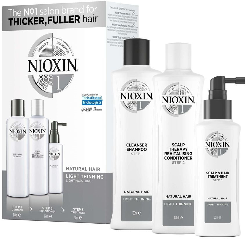Nioxin Набор (Система 1) для тонких натруальных волос Шампунь 150 + Кондиционер 150 + Маска 50  #1