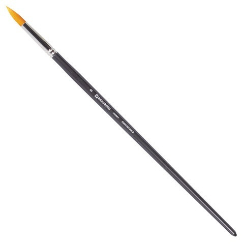 Кисть художественная Brauberg Classic, синтетика, жесткая, круглая, № 8, длинная ручка  #1