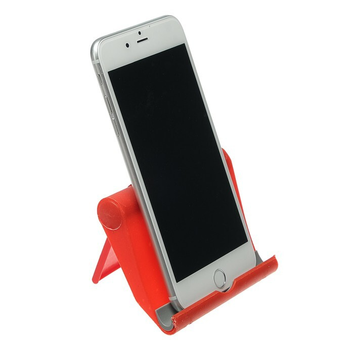 Подставка для телефона LuazON, складная, регулируемая высота, красная  #1
