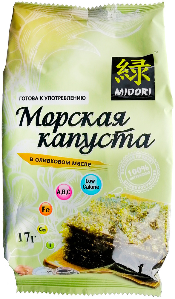 Морская капуста обжаренная в оливковом масле Midori, чипсы нори, 17 г  #1