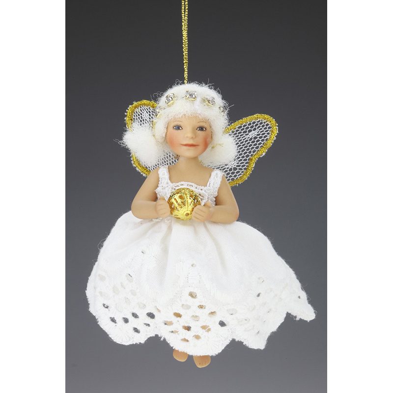 Кукла "Ангел с золотым шариком" 10 см #1