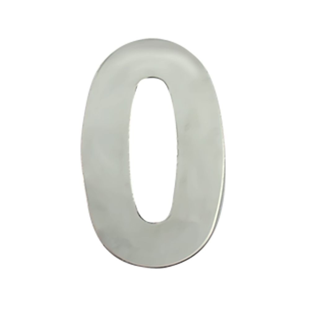 Номер дверной "0" металл, клеевая основа CP (хром) MARLOK #1
