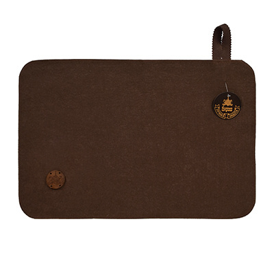 Коврик коричневый с деревянным логотипом, войлок, "Банные Штучки"  #1