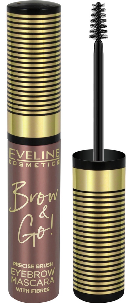 Eveline Cosmetics Стойкая тушь для бровей BROW & GO с микрофиброй: 01 MEDIUM BROWN, 6 мл  #1