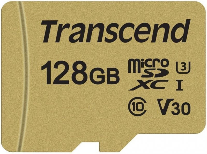 Transcend Карта памяти MicroSD 500S 128GB + SD адаптер / TS128GUSD500S #1
