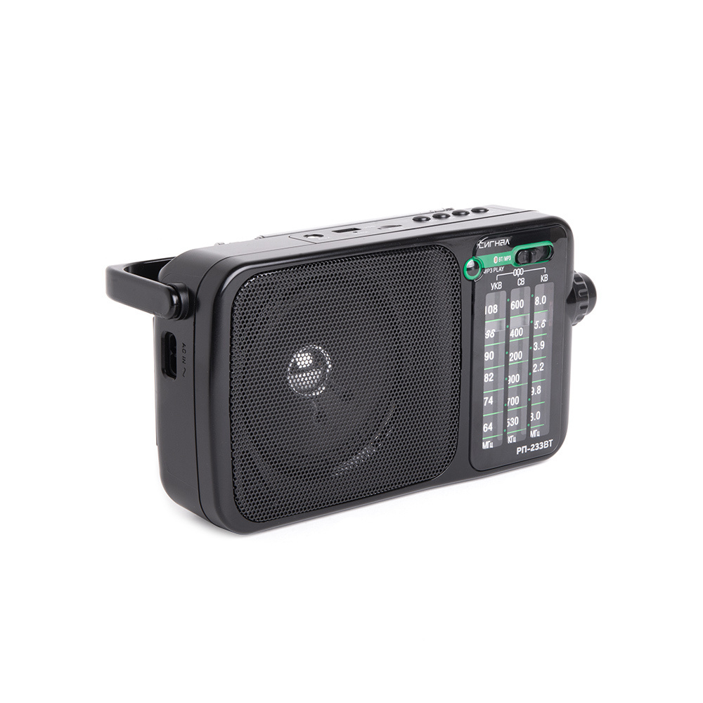 Радиоприемник портативный Сигнал РП-233BT черный USB microSD #1