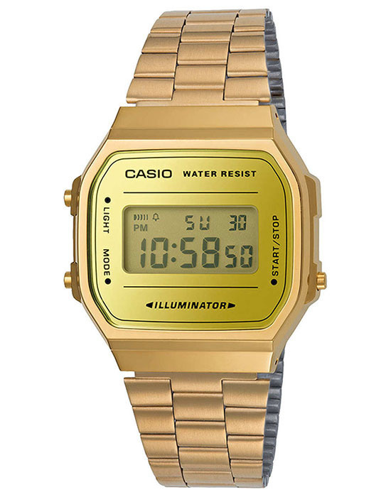 Электронные японские часы Casio Vintage A-168WEGM-9E с секундомером, будильником, таймером с гарантией #1