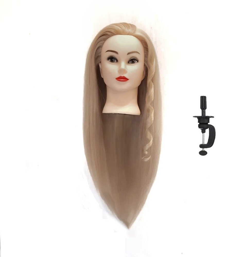 "Симона" Голова манекен для причесок полунатуральная учебная парикмахерская  #1