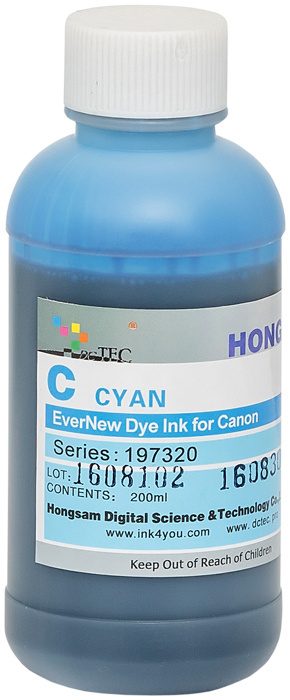 Чернила DCTec водорастворимые Canon iPF670 EverNew Cyan (голубой) 200 мл  #1