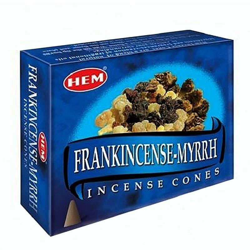 Hem Incense CONES FRANKINCENSE-MYRRH (Благовония конусы ЛАДАН И МИРРА, Хем), уп. 10 конусов.  #1