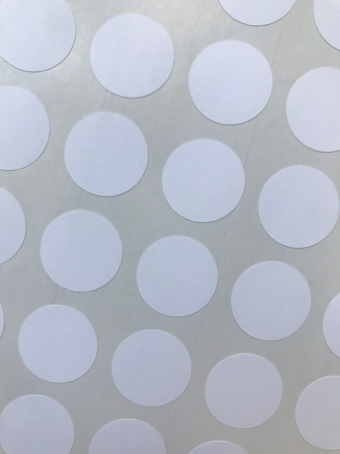 Наклейка бумажная (круглая, цвет белый, без печати, диаметр 30 мм) 20 шт  #1