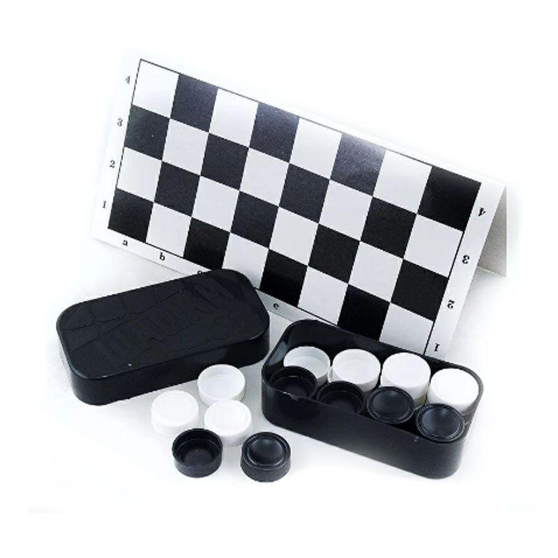 Шашки пластик и шахматная доска картон Leomik 31 х 31 см #1