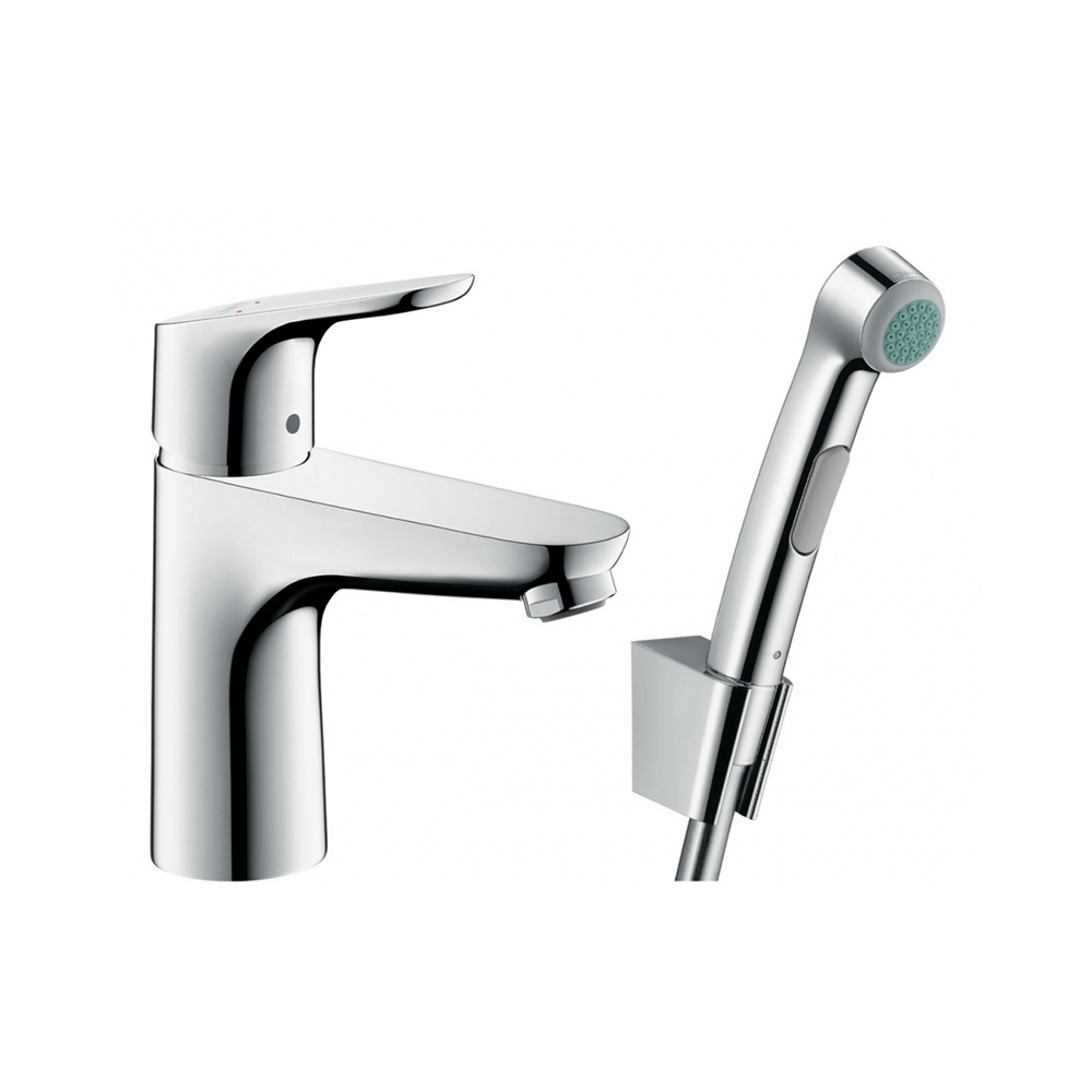 Hansgrohe Focus Смеситель для раковины с гигиеническим душем и донным клапаном Push-Open хром 31927000 #1