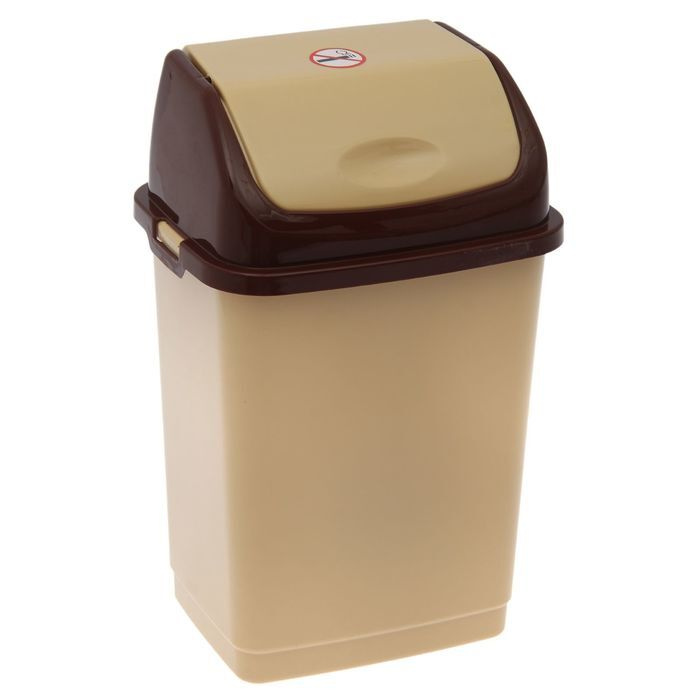 Контейнер для мусора "Камелия", 4 л, цвет бежевый/коричневый  #1