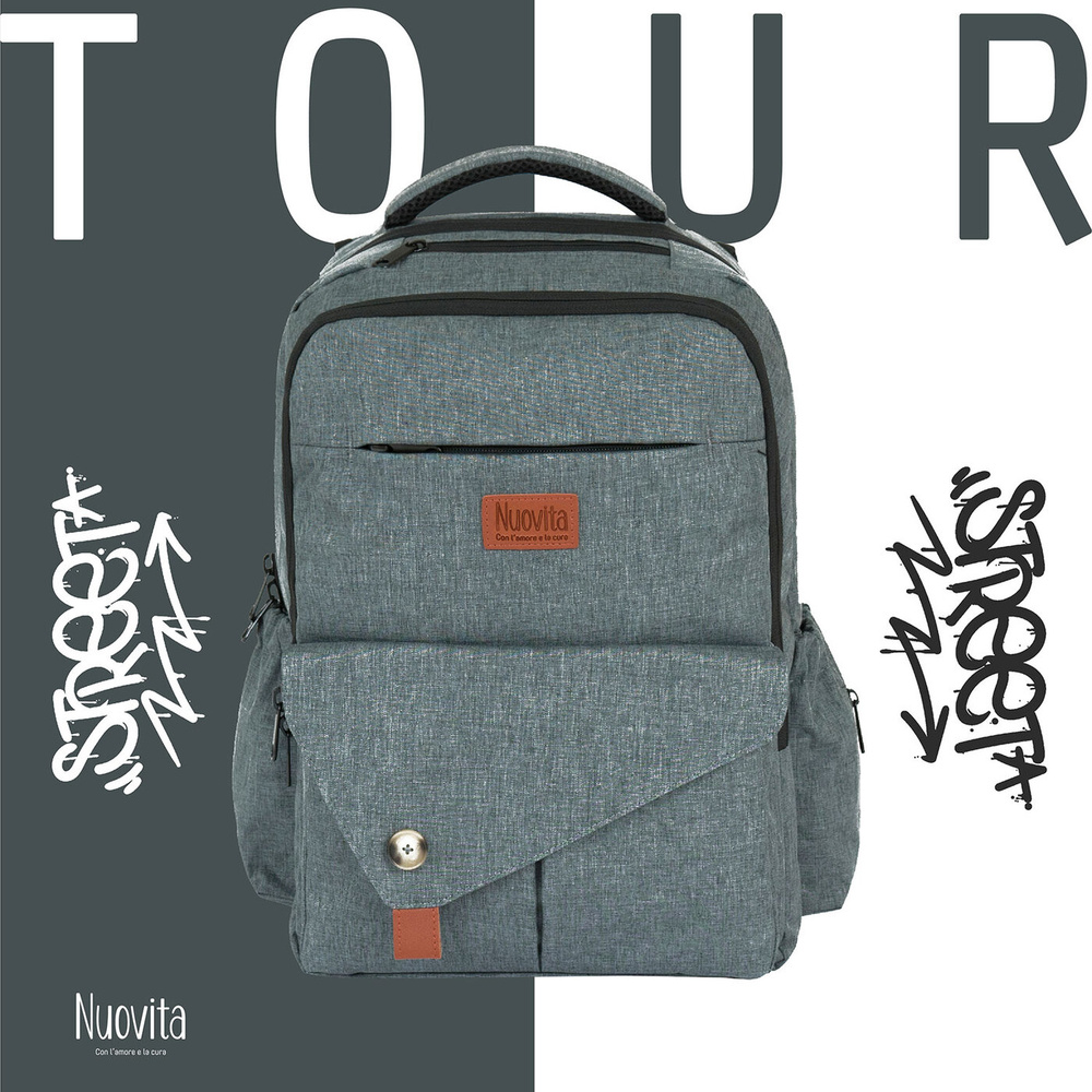 Рюкзак для мамы Nuovita CAPCAP tour (Grigio/Серый) #1