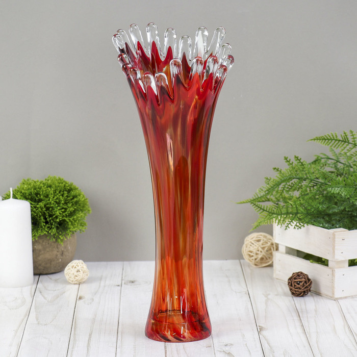 Ваза для цветов "Коралл" 38 см, красно-марганцевый #1