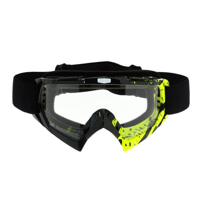 Очки-маска для езды на мототехнике, стекло прозрачное, цвет черный-желтый, ОМ-17  #1