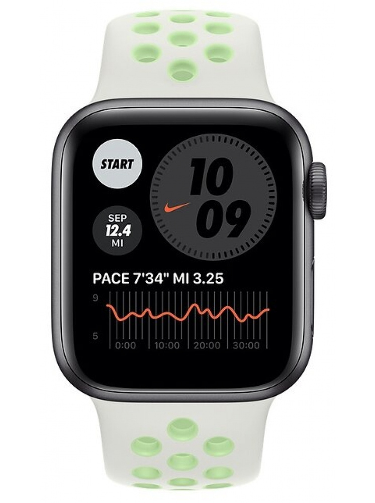 Силиконовый ремешок для часов Apple Watch 38/40/41 мм белый/салатовый (№53) / Ремешок на часы эпл вотч #1
