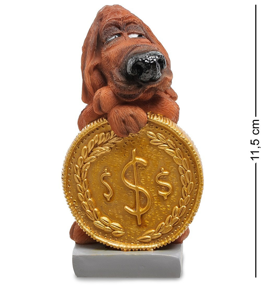Статуэтка Собака Блад-хаунд Монета на удачу #1