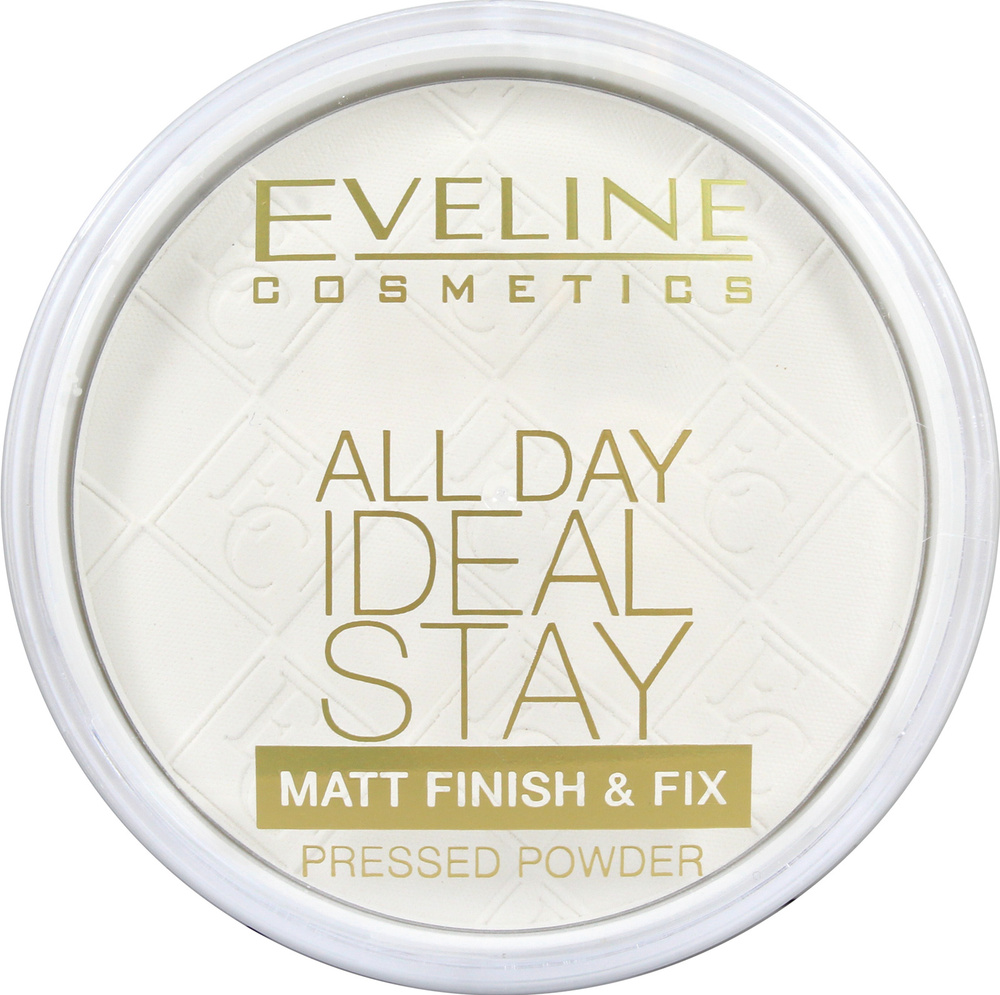 Eveline Cosmetics Пудра матирующе-укрепляющая ALL DAY IDEAL STAY, компактная, WHITE/Прозрачная, № 60, #1