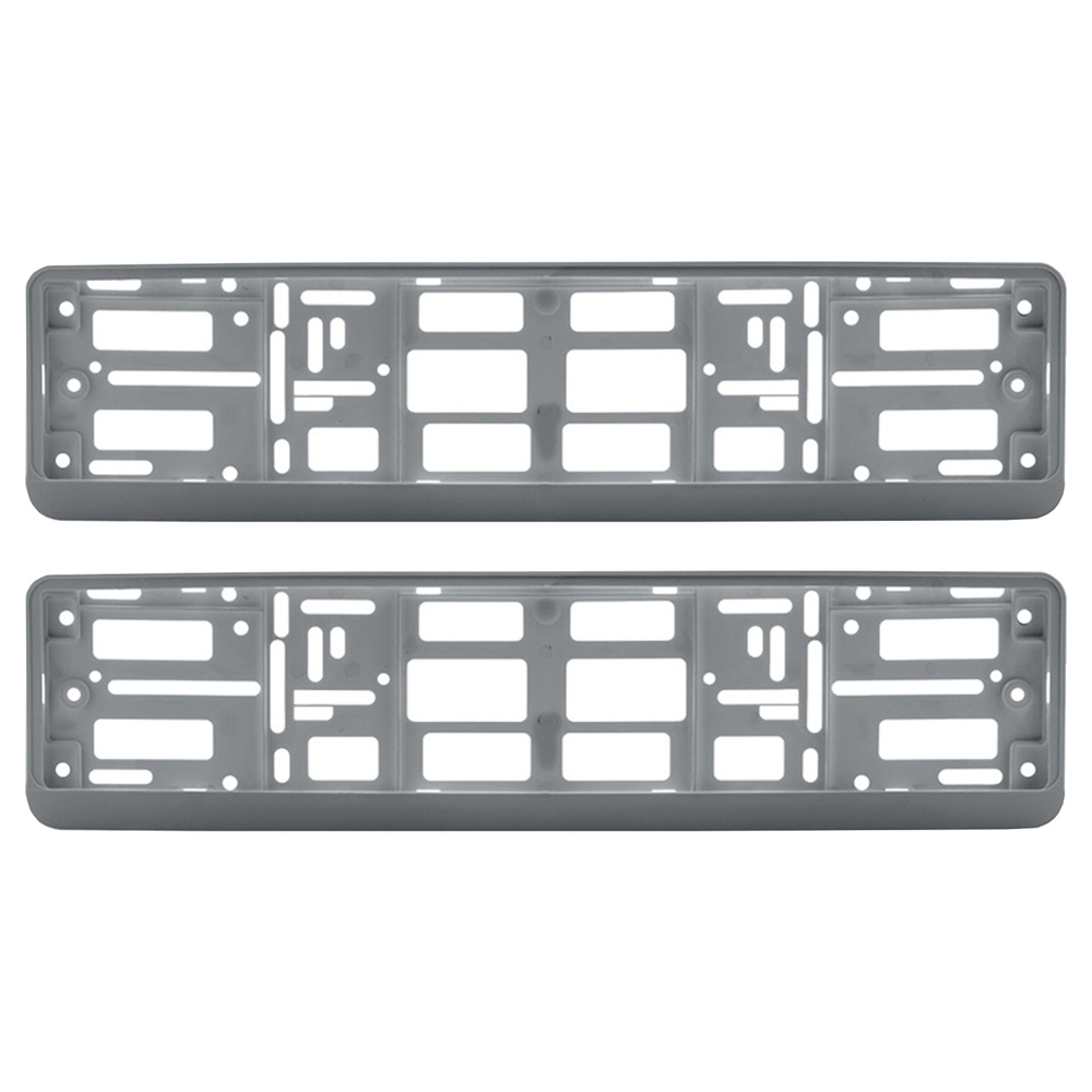 Рамка для номера автомобиля AVS серебристая (металлик) / Рамка госномера RN-16 Комплект 2 шт. A07727S(2) #1