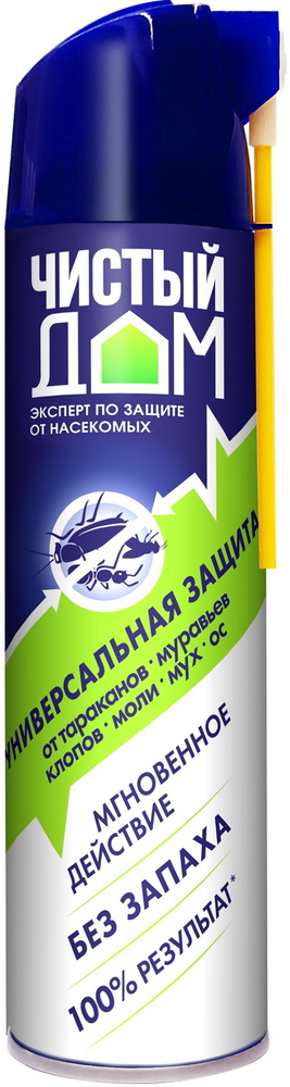 Чистый Дом универсальный аэрозоль от клопов, тараканов, блох, муравьев, мух, 600 мл  #1