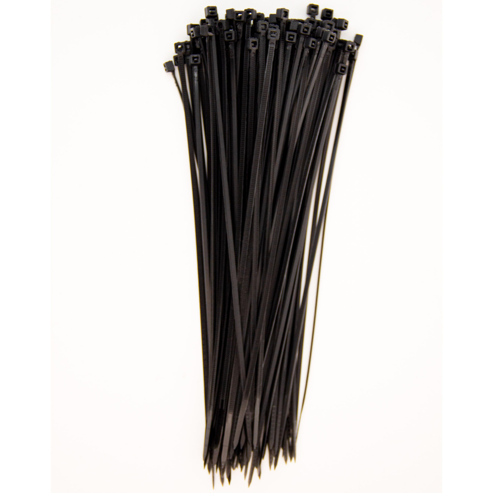 Хомуты пластиковые ДВИЖЕНИЕ 5х200 мм, 100 шт., черные / Стяжка стандартная (нейлоновая) КСС для кабеля #1