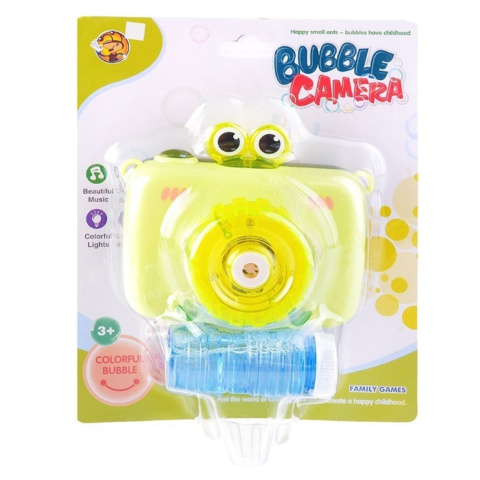 Игрушка для пускания мыльных пузырей Oubaoloon Фотоаппарат, свет, звук, на листе (MY129Y-2)  #1