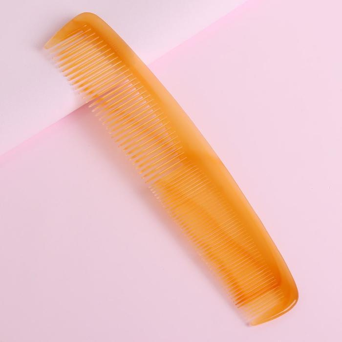 Расческа гребень для волос, комбинированная, длина: 20 см, цвет янтарный  #1